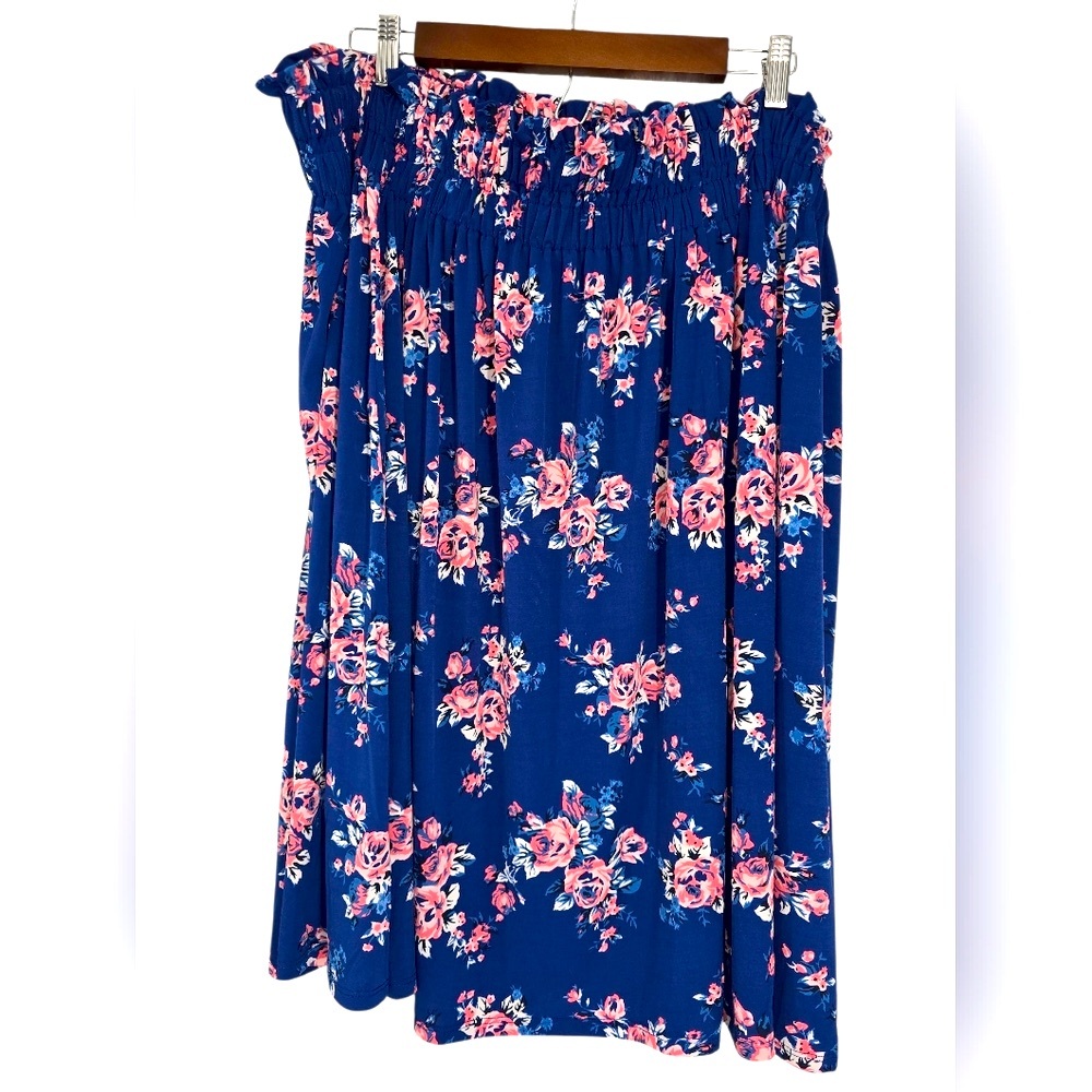 LuLaRoe Sophia Ruffled Smocked Waistband W/ Flare Silhouette Size 2XL